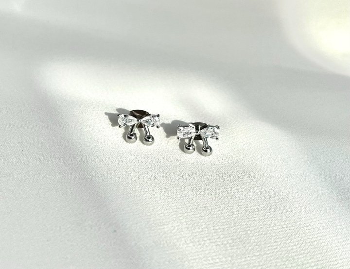 Petit Cherry Ribbon Earrings by Eeiitt for Women - view 3