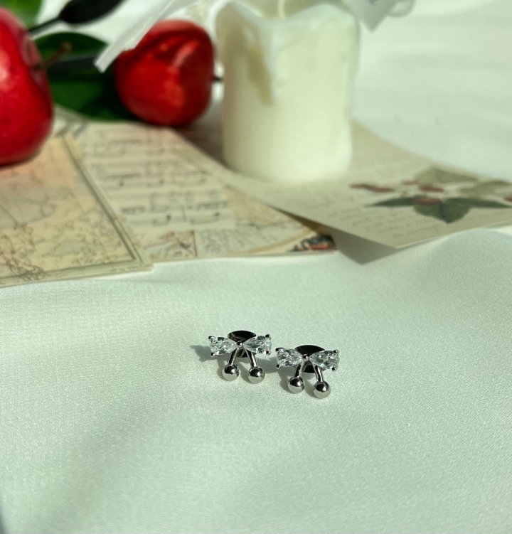 Petit Cherry Ribbon Earrings by Eeiitt for Women - view 7