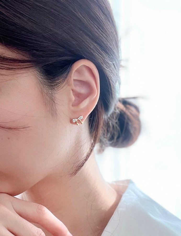 Petit Cherry Ribbon Earrings by Eeiitt for Women - view 9