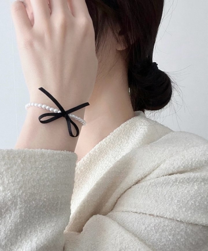 Choi Black Ribbon Pearl Bracelet by Eeiitt for Women - view 2