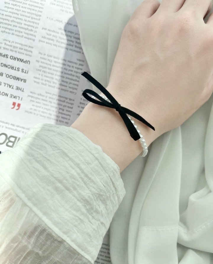 Choi Black Ribbon Pearl Bracelet by Eeiitt for Women - view 6