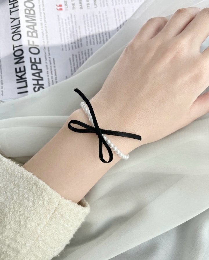 Choi Black Ribbon Pearl Bracelet by Eeiitt for Women - view 8