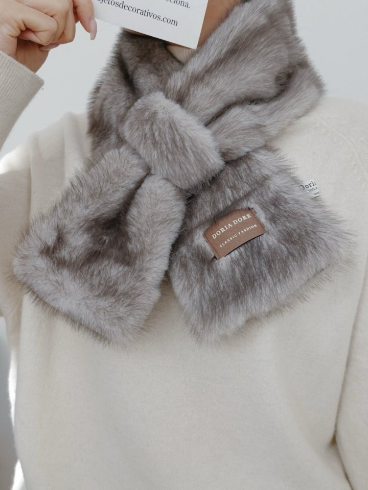Wool Fur Muffler Scarf by Eeiitt for Women - view 7