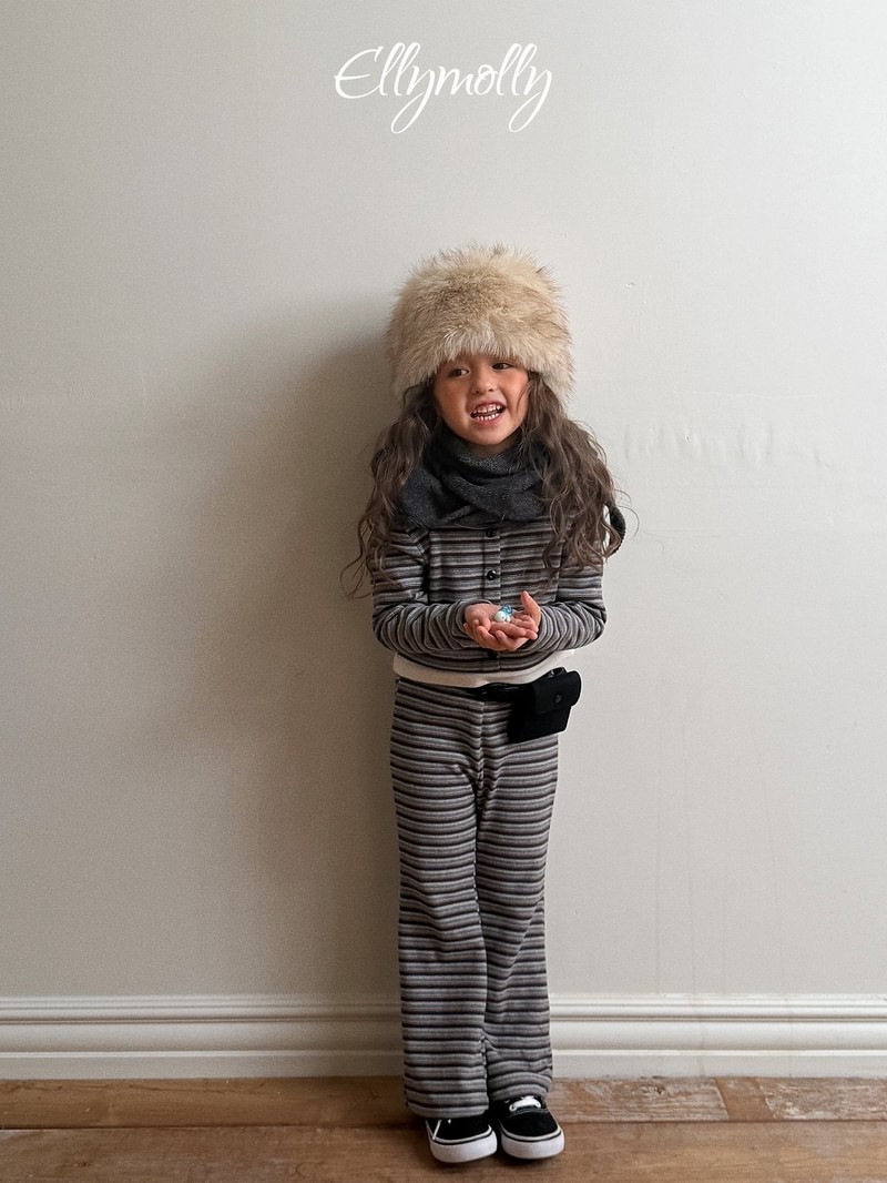Latte Striped Bootcut Pants by Ellymolly for Child - view 7