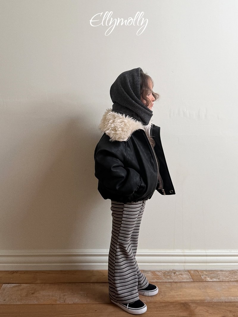 Latte Striped Bootcut Pants by Ellymolly for Child - view 8