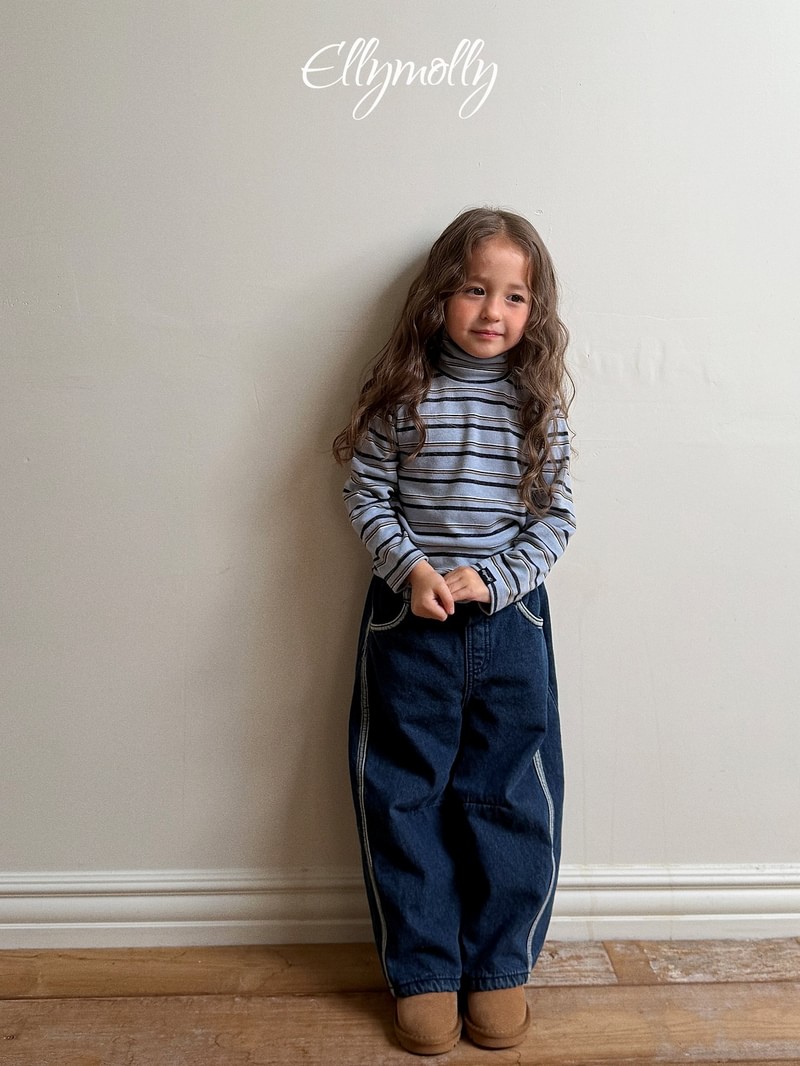 Snow Warmer Mock Neck Tee (Striped) by Ellymolly for Child - view 10