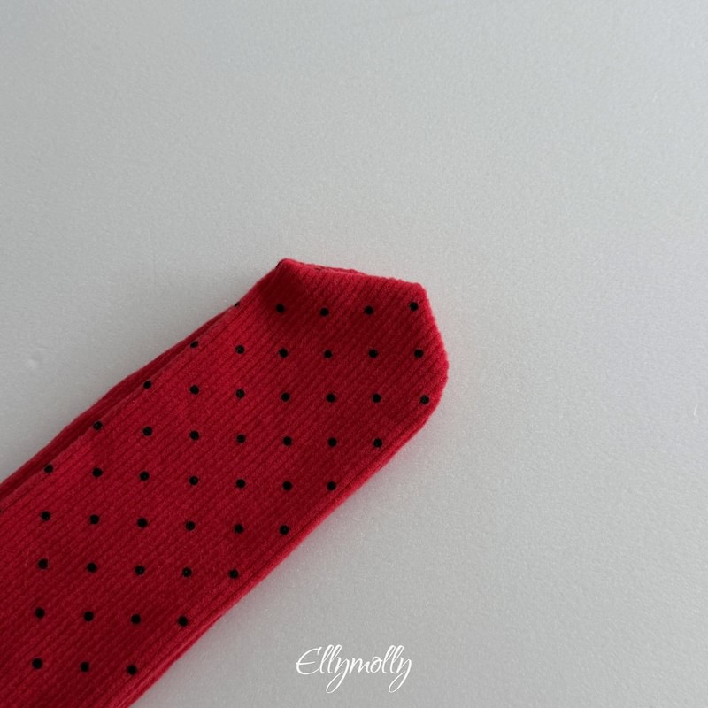 Dot Ribbed Fleeced Socks by Ellymolly for Child - view 10