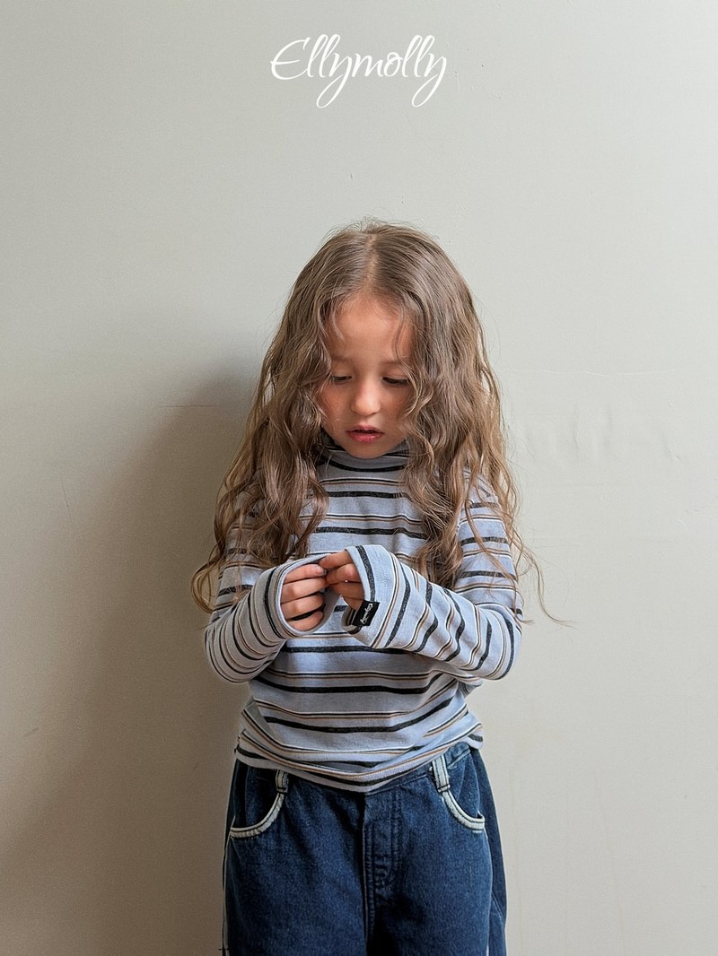 Snow Warmer Mock Neck Tee (Striped) by Ellymolly for Child - view 11