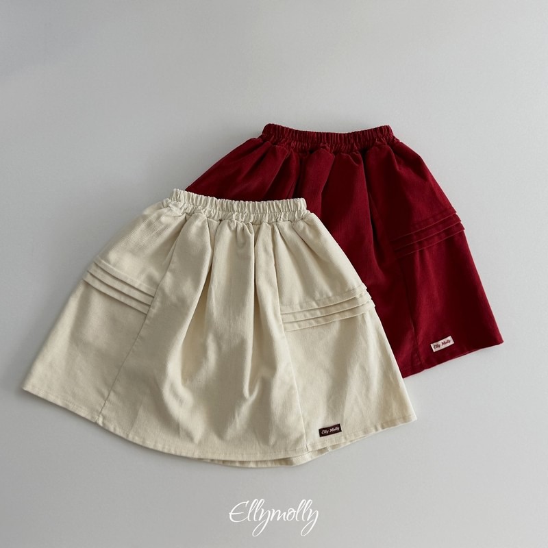 Pompom Corduroy Skirt by Ellymolly for Child - view 1
