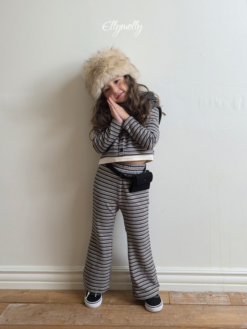 Latte Striped Bootcut Pants by Ellymolly for Child - view 10