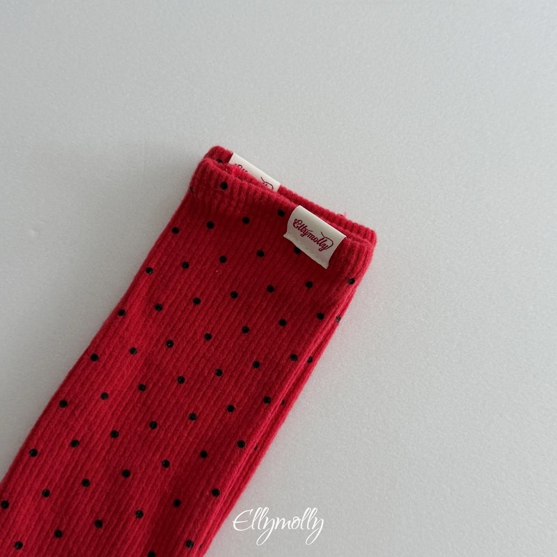 Dot Ribbed Fleeced Socks by Ellymolly for Child - view 11