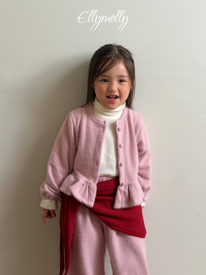 Snowflake Ribbed Frill Cardigan by Ellymolly for Child - view 11