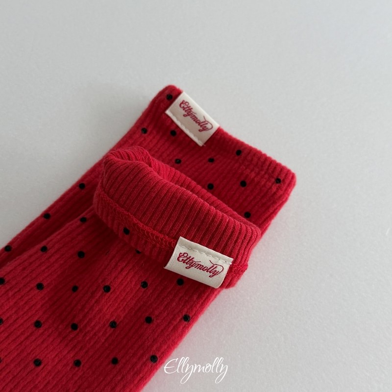 Dot Ribbed Fleeced Socks by Ellymolly for Child - view 12