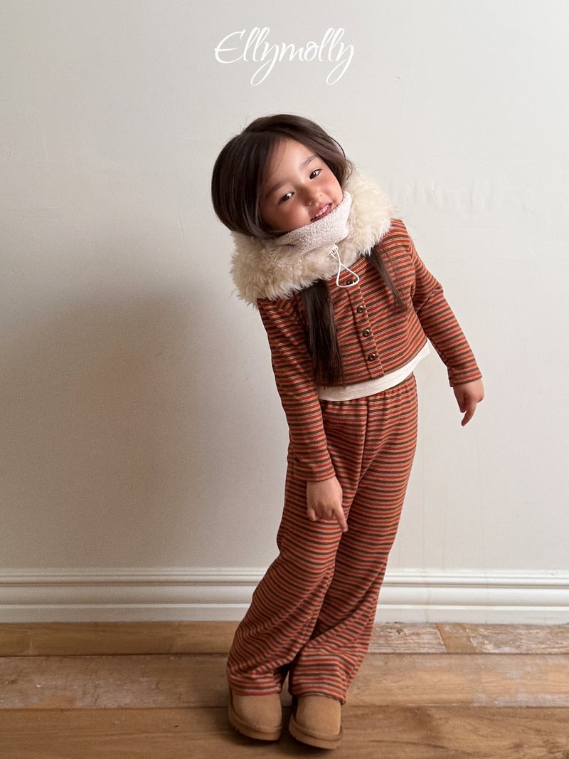 Latte Striped Bootcut Pants by Ellymolly for Child - view 12