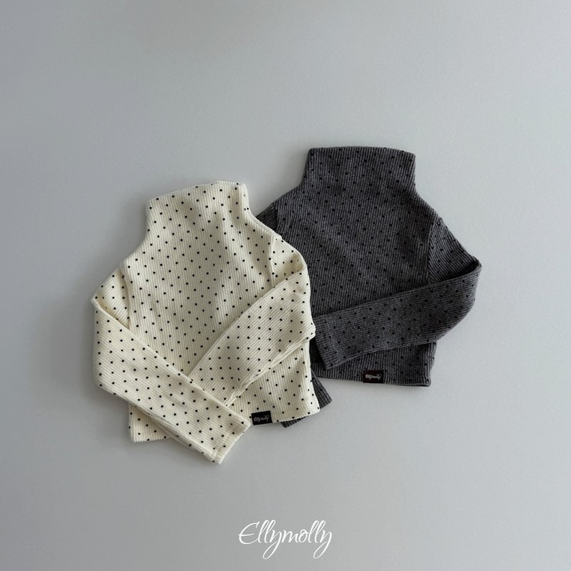 Dot Fleeced Half Mock Neck Tee by Ellymolly for Child - view 1