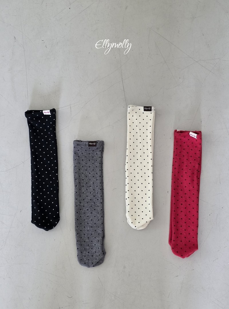 Dot Ribbed Fleeced Socks by Ellymolly for Child - view 1