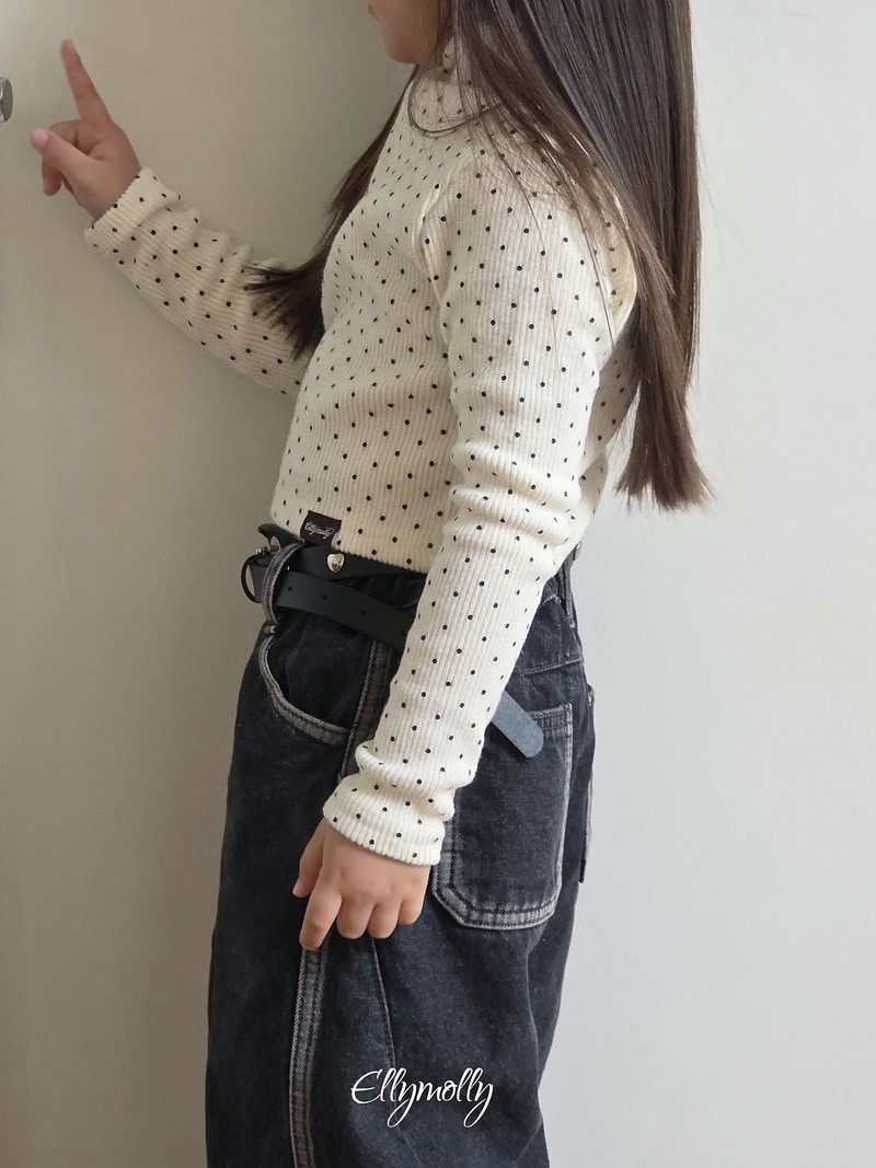 Dot Fleeced Half Mock Neck Tee by Ellymolly for Child - view 4