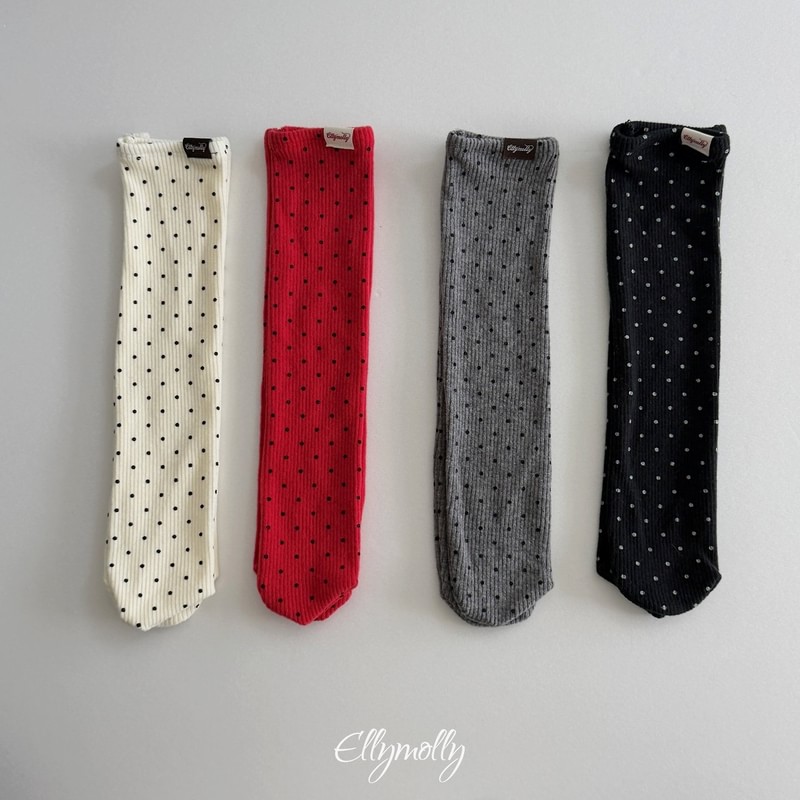 Dot Ribbed Fleeced Socks by Ellymolly for Child - view 4