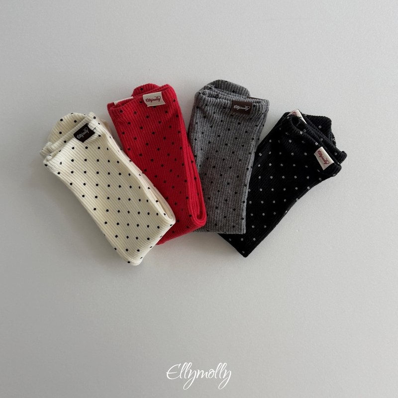 Dot Ribbed Fleeced Socks by Ellymolly for Child - view 5