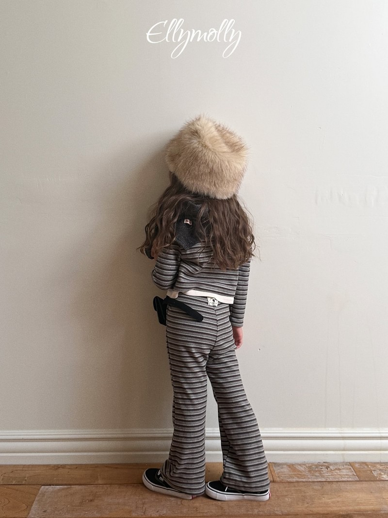 Latte Striped Bootcut Pants by Ellymolly for Child - view 6