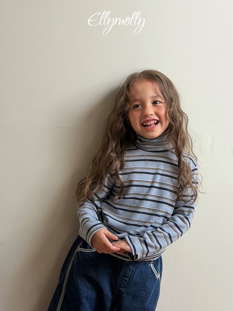 Snow Warmer Mock Neck Tee (Striped) by Ellymolly for Child - view 9