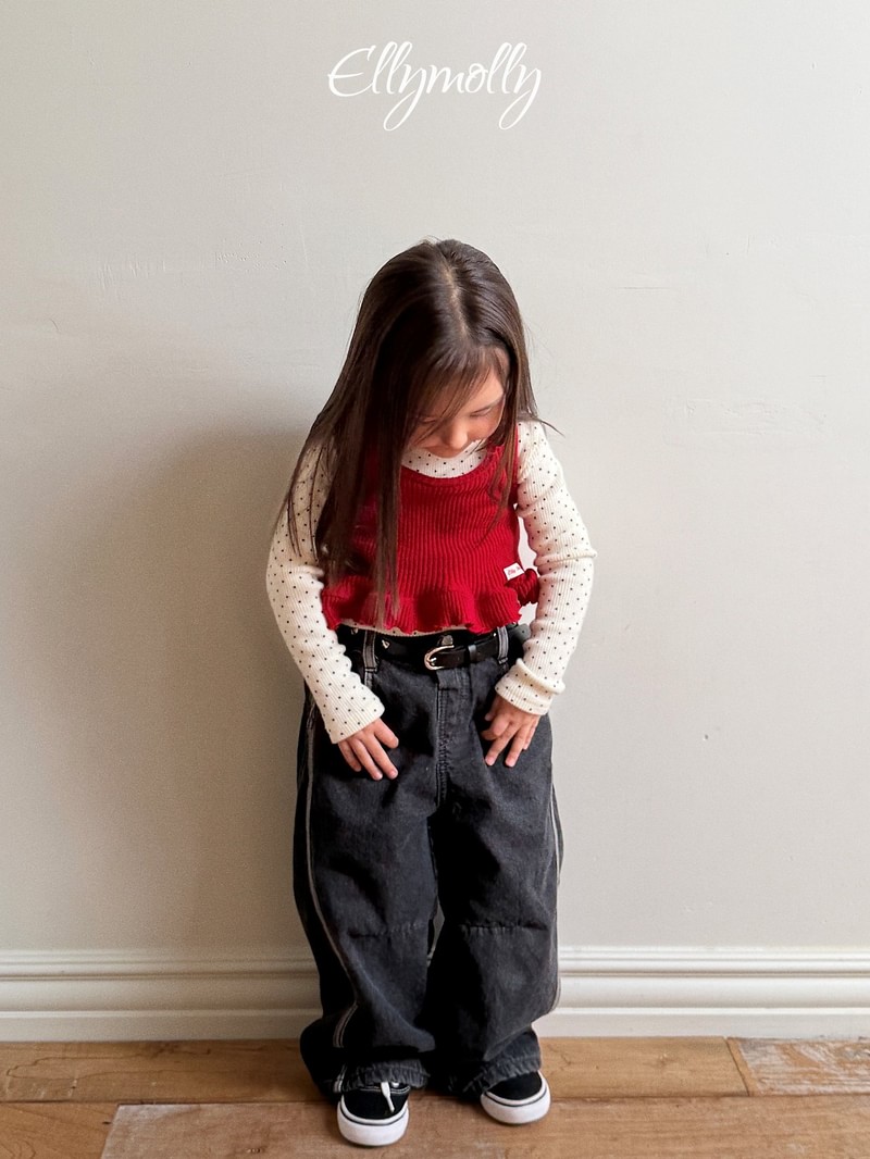 Dot Fleeced Half Mock Neck Tee by Ellymolly for Child - view 8