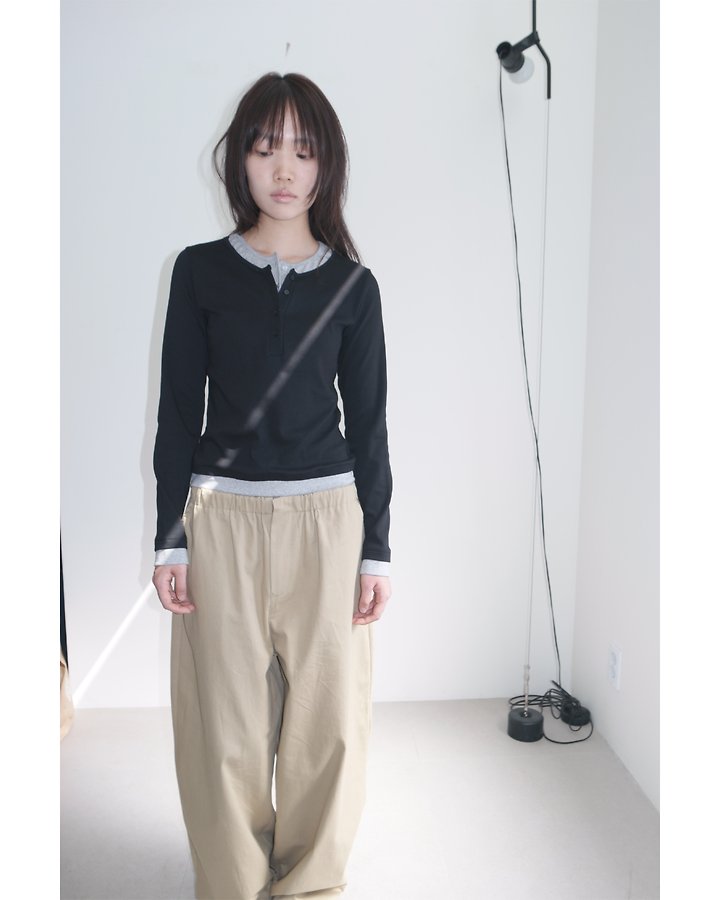 Layup Button Placket Tee by Enten for Women - view 2