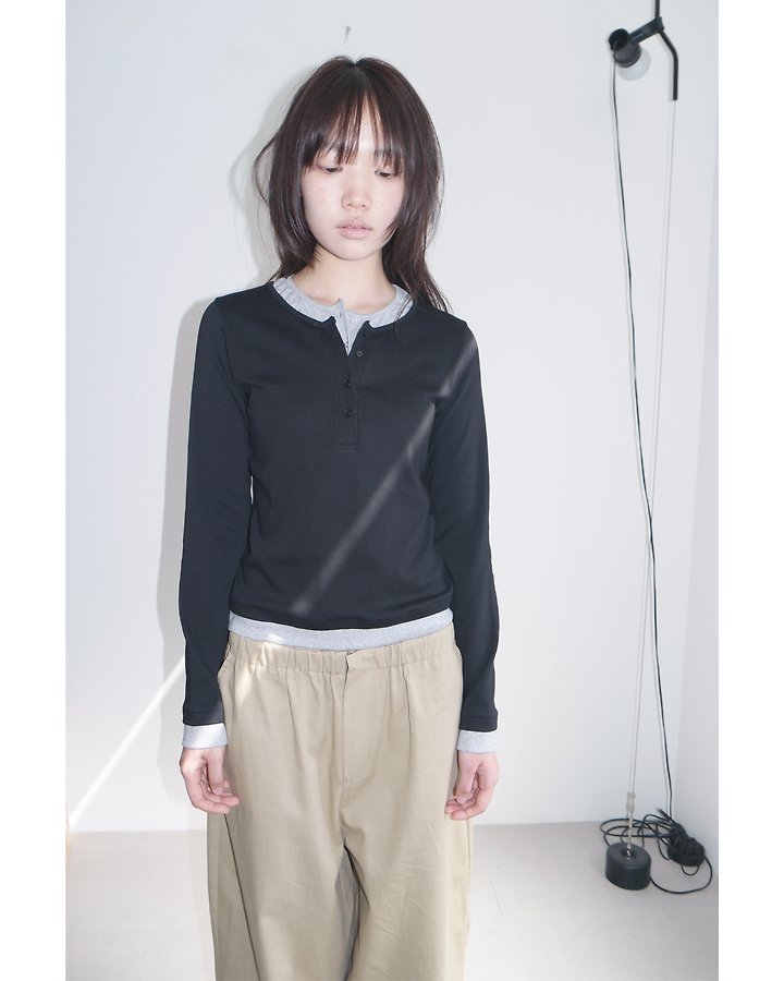 Layup Button Placket Tee by Enten for Women - view 4