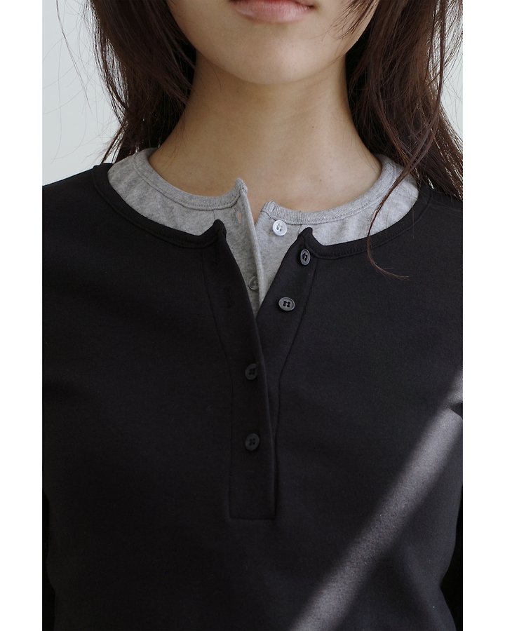 Layup Button Placket Tee by Enten for Women - view 1