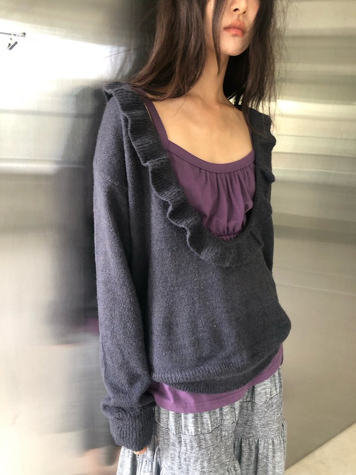 Frill U-Neck Knit by Flash for Women - view 1