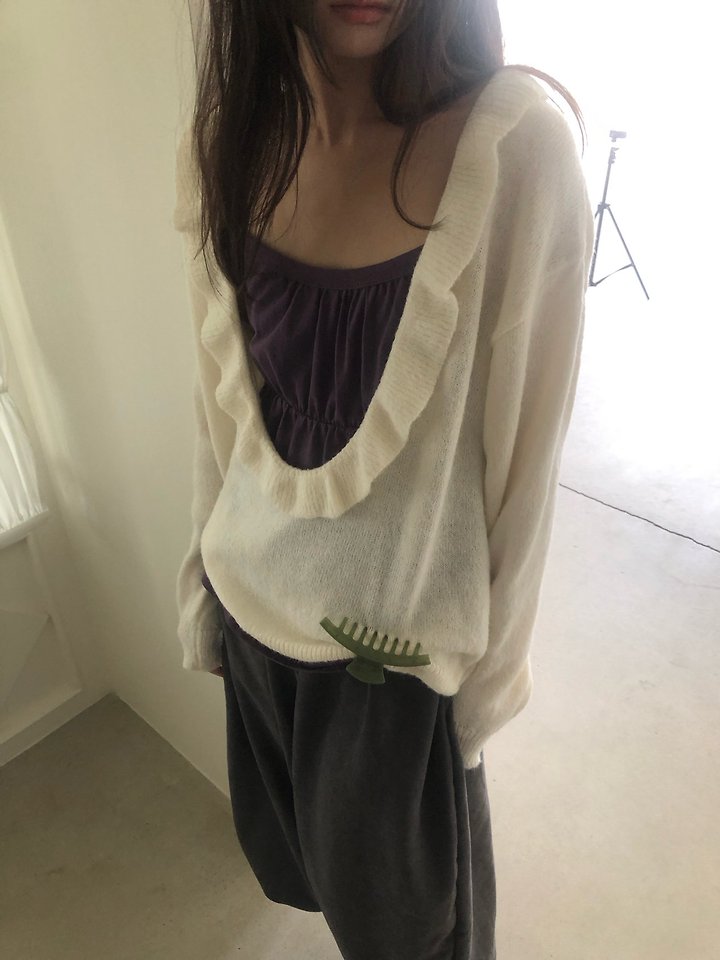 Frill U-Neck Knit by Flash for Women - view 11