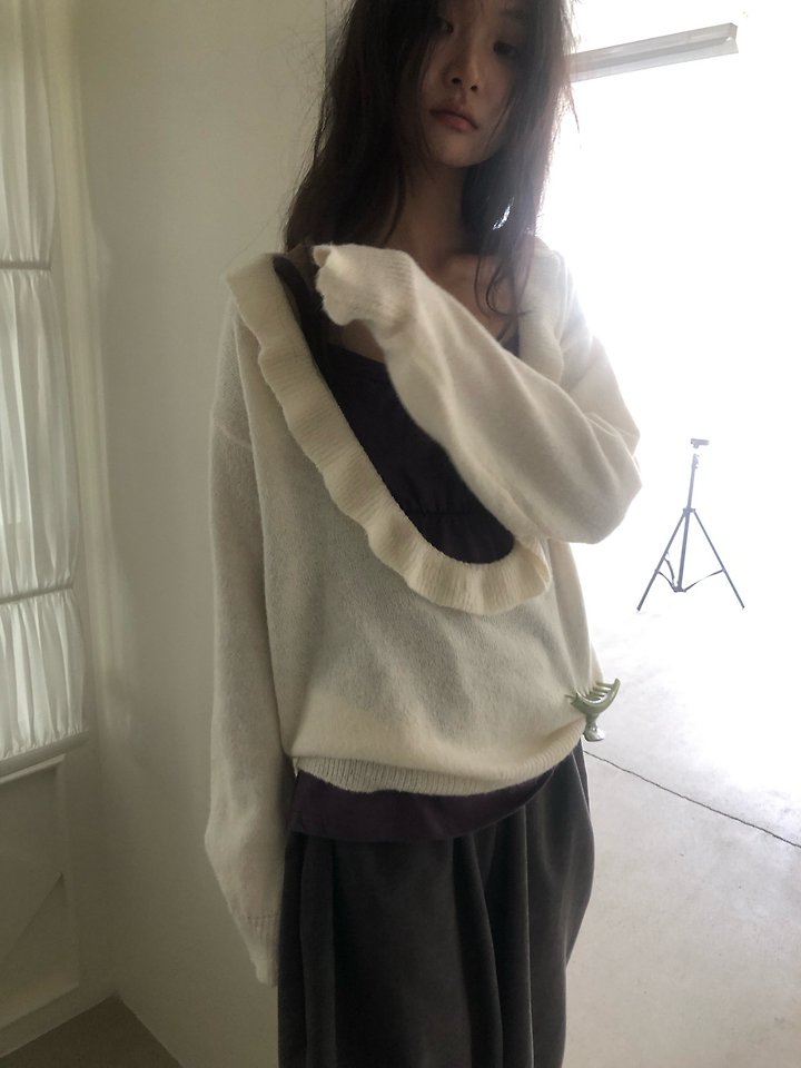 Frill U-Neck Knit by Flash for Women - view 9