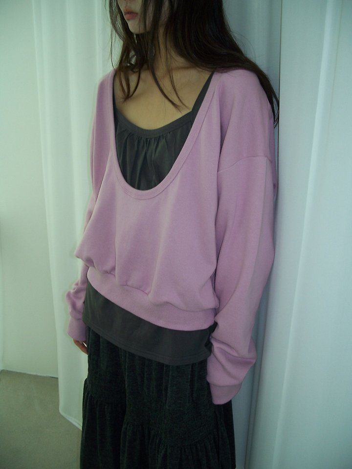 Color U-Neck Sweatshirt by Flash for Women - view 10