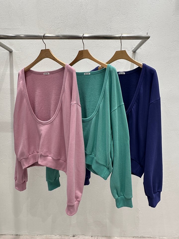 Color U-Neck Sweatshirt by Flash for Women - view 12