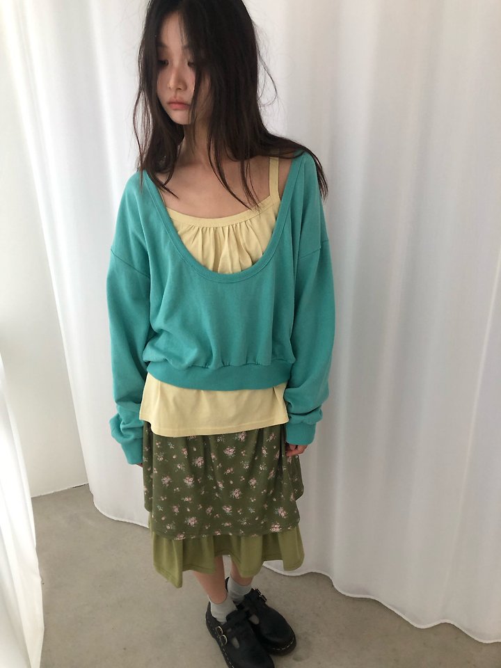 Color U-Neck Sweatshirt by Flash for Women - view 2