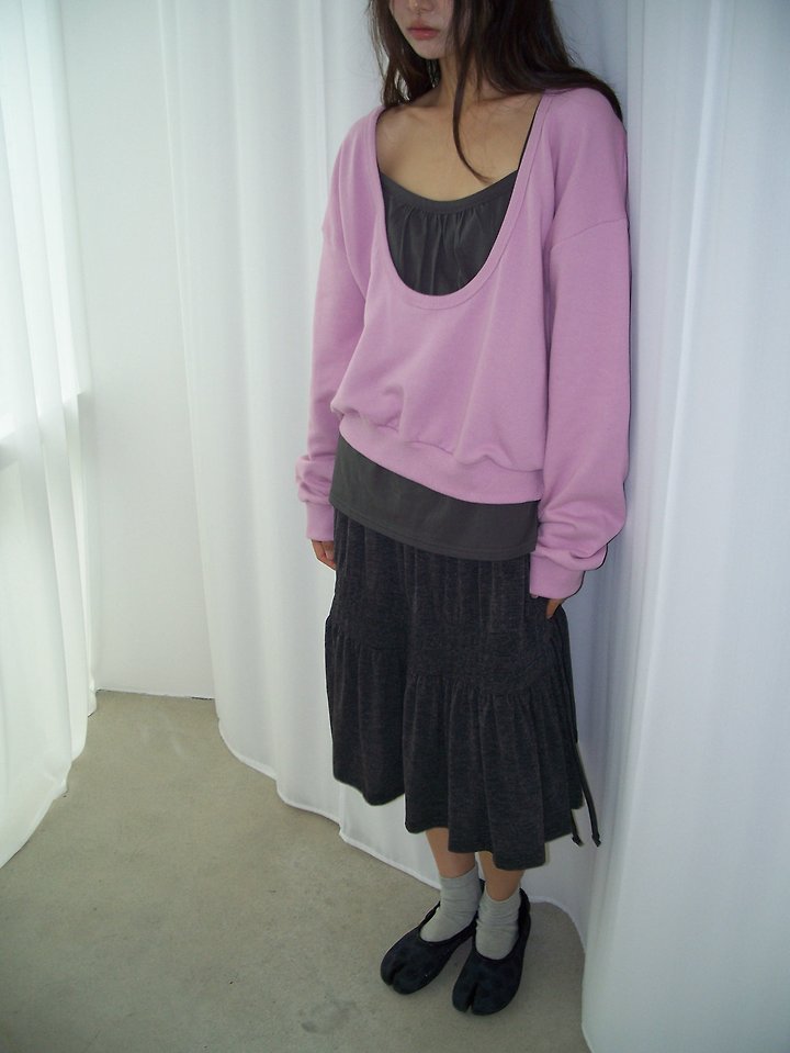 Color U-Neck Sweatshirt by Flash for Women - view 8