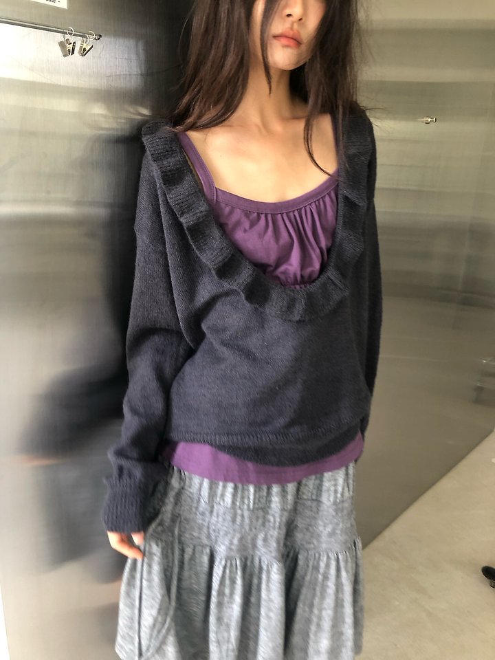 Frill U-Neck Knit by Flash for Women - view 2