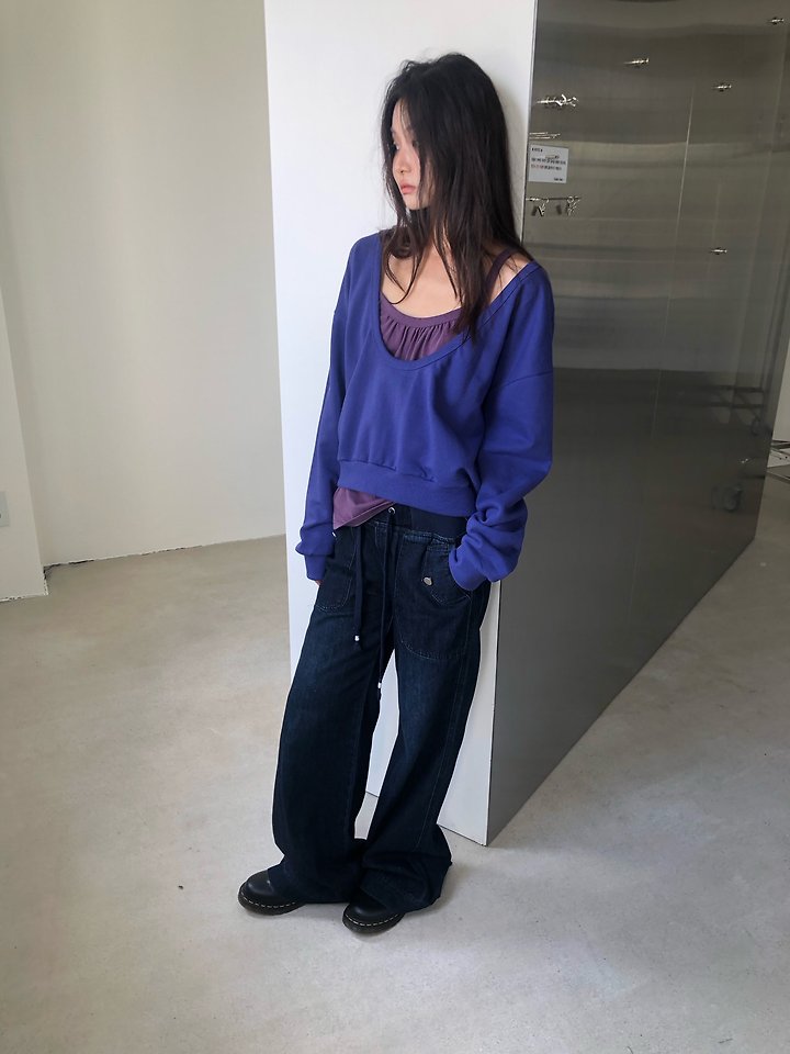 Color U-Neck Sweatshirt by Flash for Women - view 5