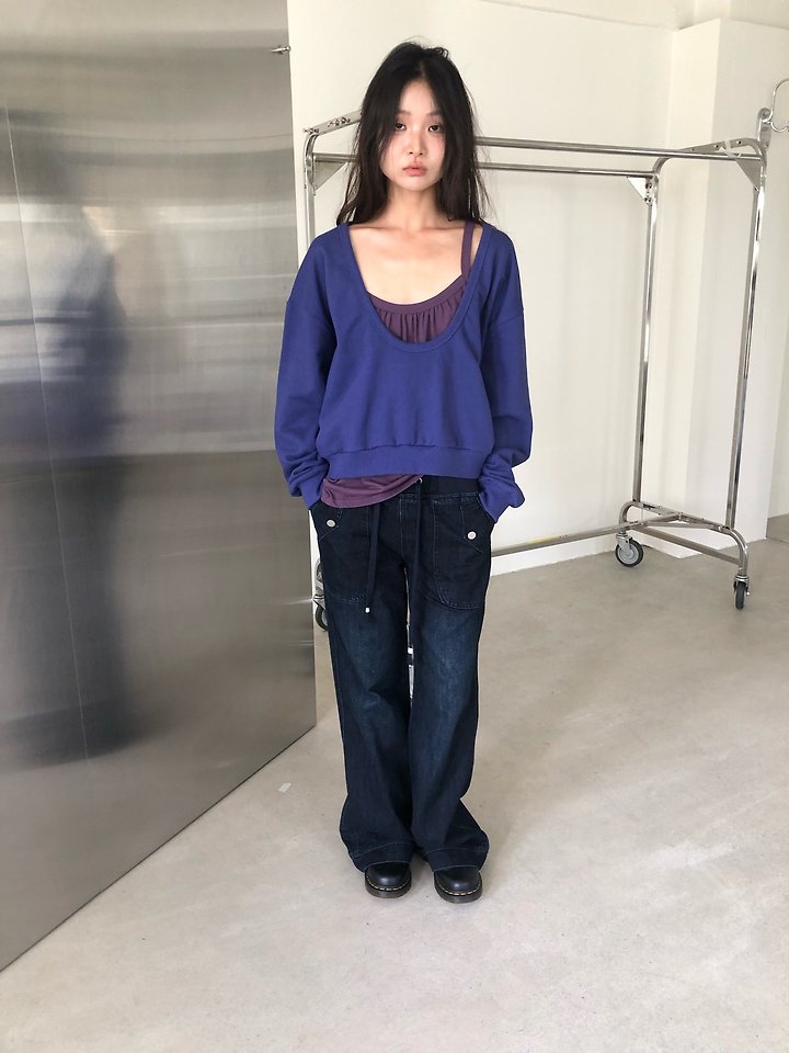 Color U-Neck Sweatshirt by Flash for Women - view 7