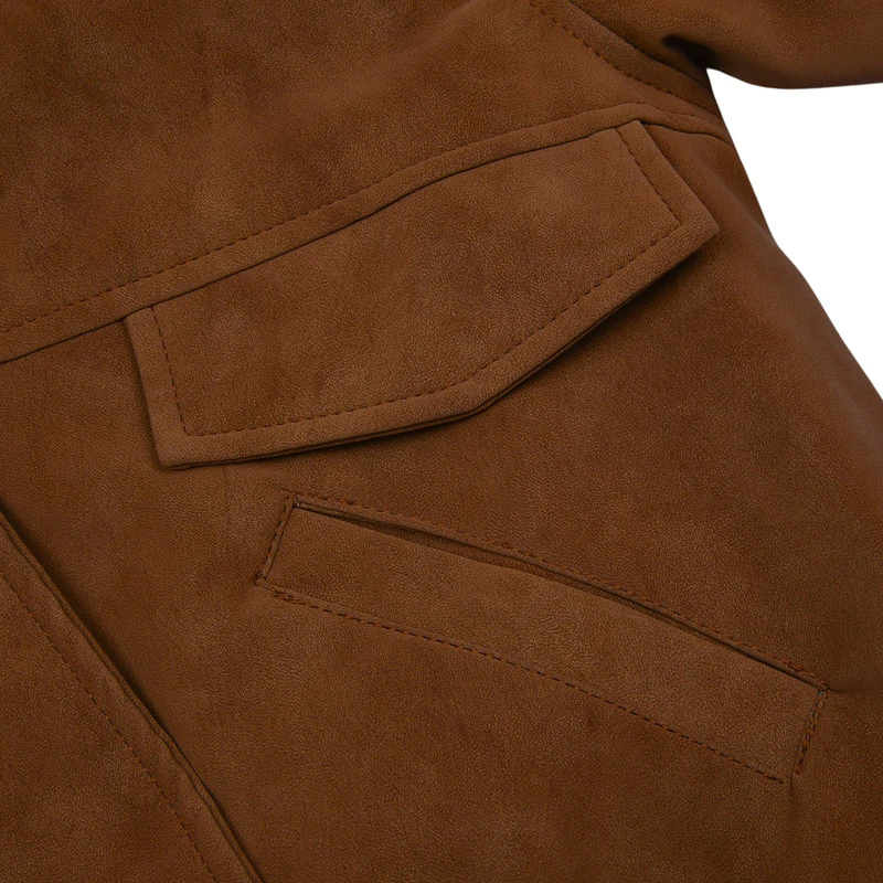 Grunge Hooded Shearling Jacket by Fork Chips for Child - view 4
