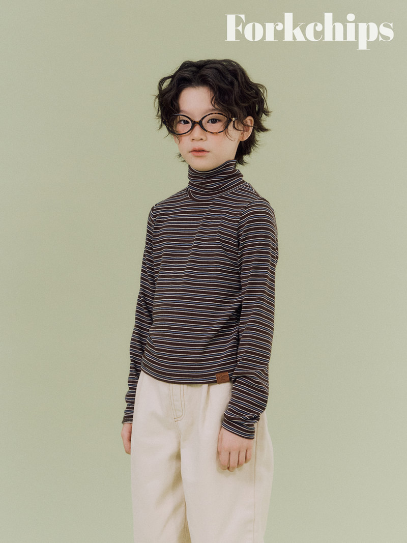 School Striped Turtleneck Tee by Fork Chips for Child - view 11