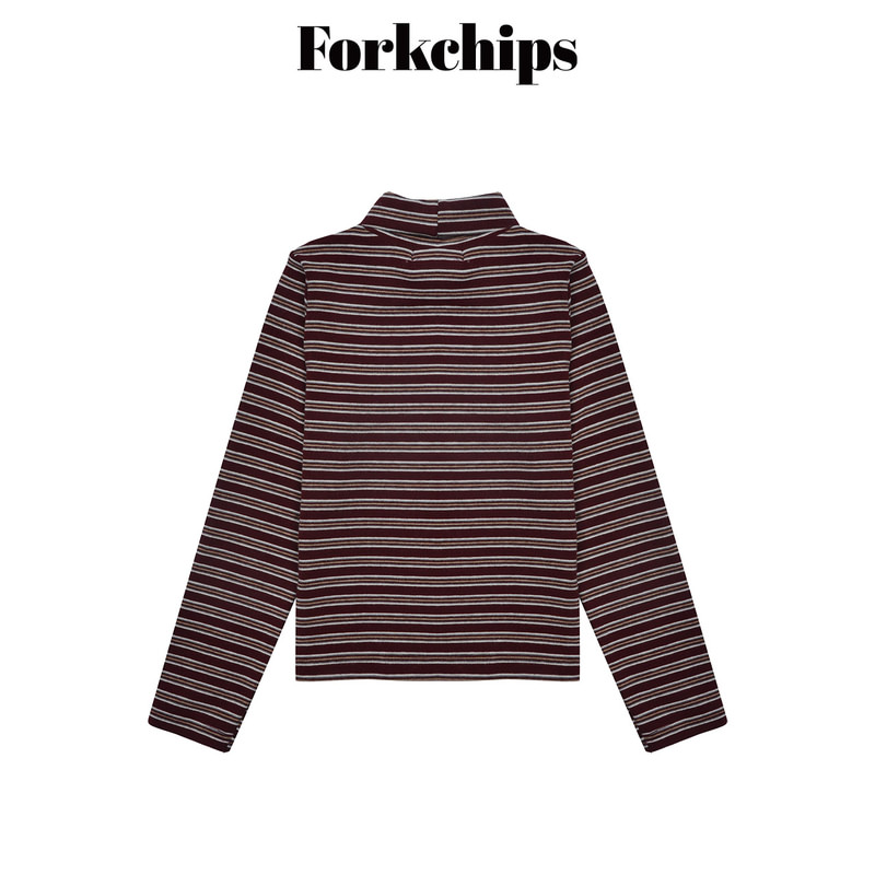 School Striped Turtleneck Tee by Fork Chips for Child - view 3