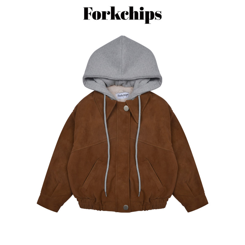 Grunge Hooded Shearling Jacket by Fork Chips for Child - view 1