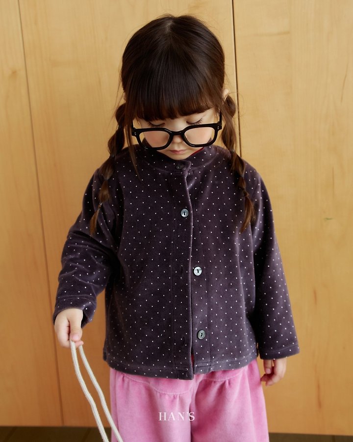 Velvet Dot Cardigan by Han's for Child - view 3