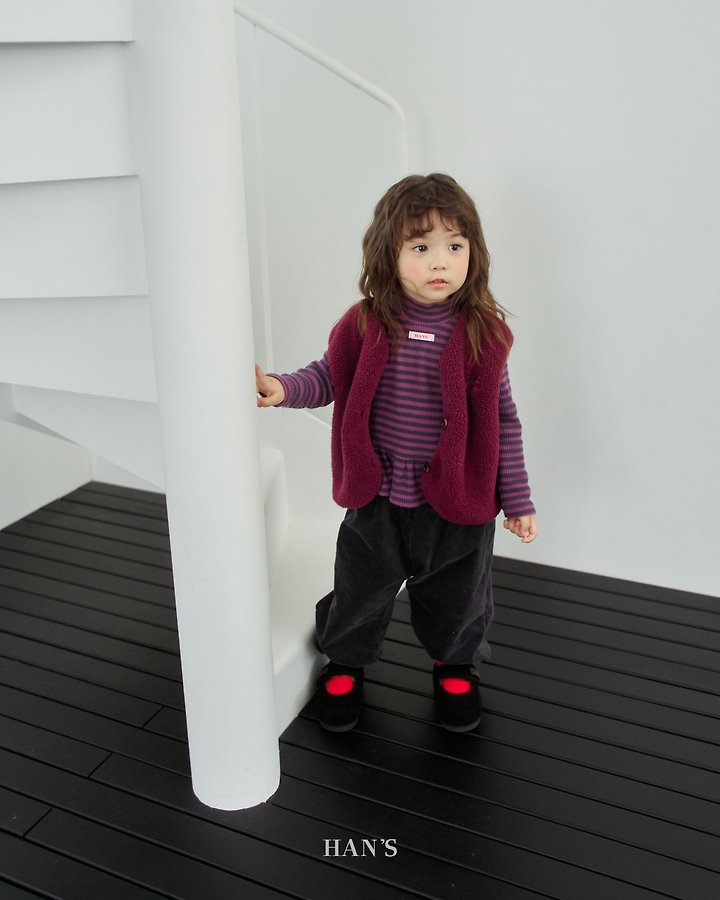Striped Frill Mock Neck Tee by Han's for Child - view 11