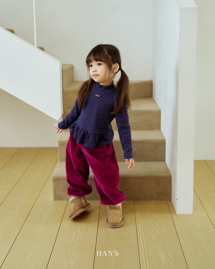Striped Frill Mock Neck Tee by Han's for Child - view 4