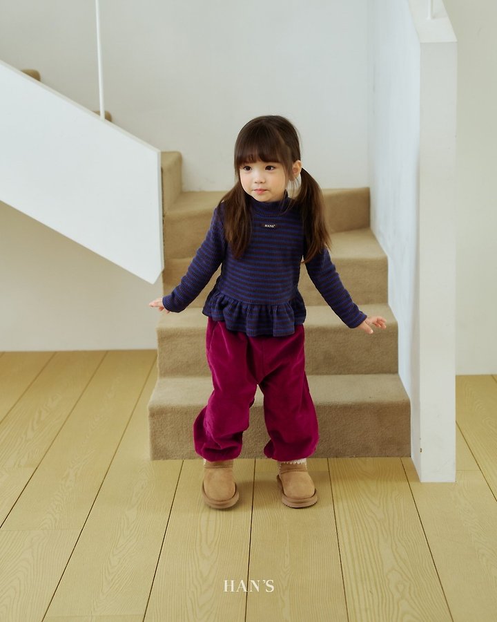 Striped Frill Mock Neck Tee by Han's for Child - view 6