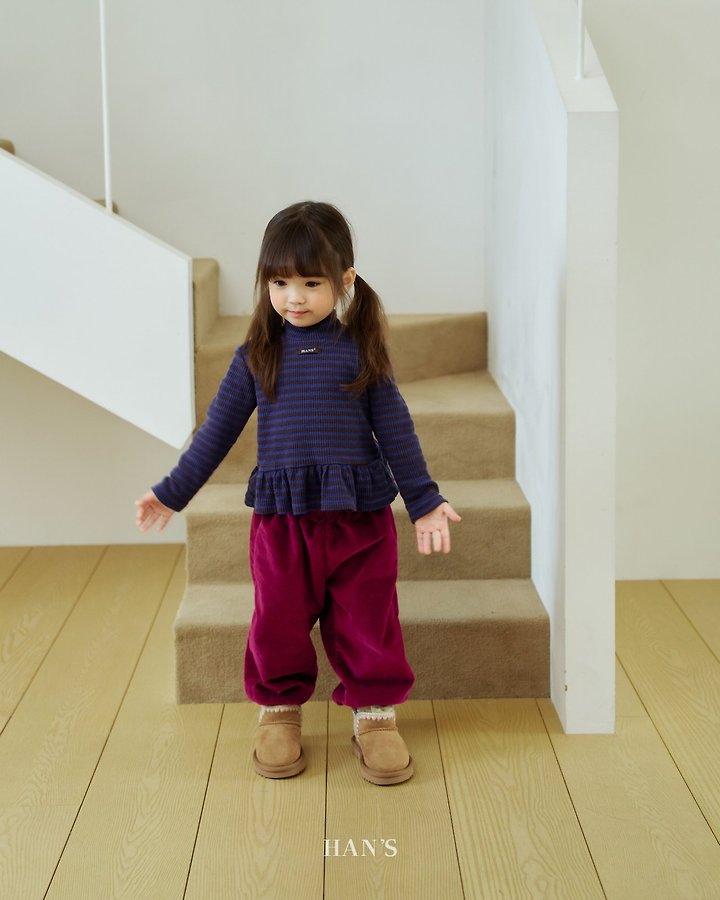 Striped Frill Mock Neck Tee by Han's for Child - view 7