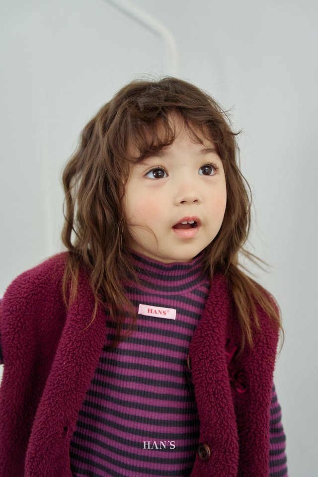 Striped Frill Mock Neck Tee by Han's for Child - view 12