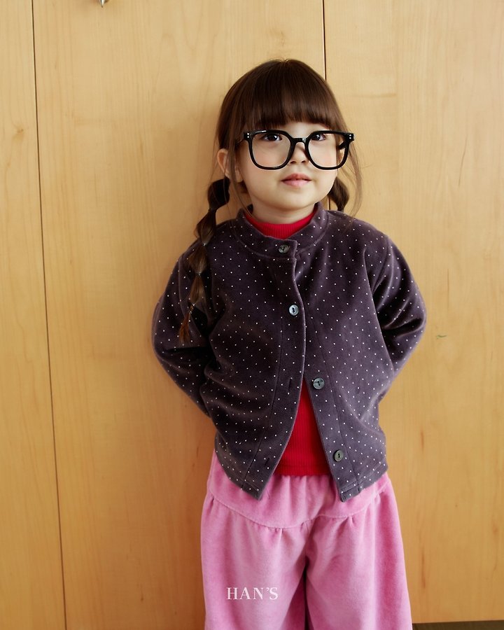 Velvet Dot Cardigan by Han's for Child - view 5